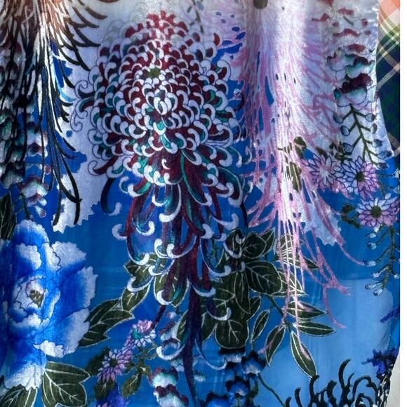 Aratta Silent Journey High Low Flannel Velvet Lace Weave Shirt Size Small - Picture 2 of 9